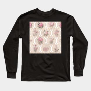 Pink Floral Pattern Long Sleeve T-Shirt